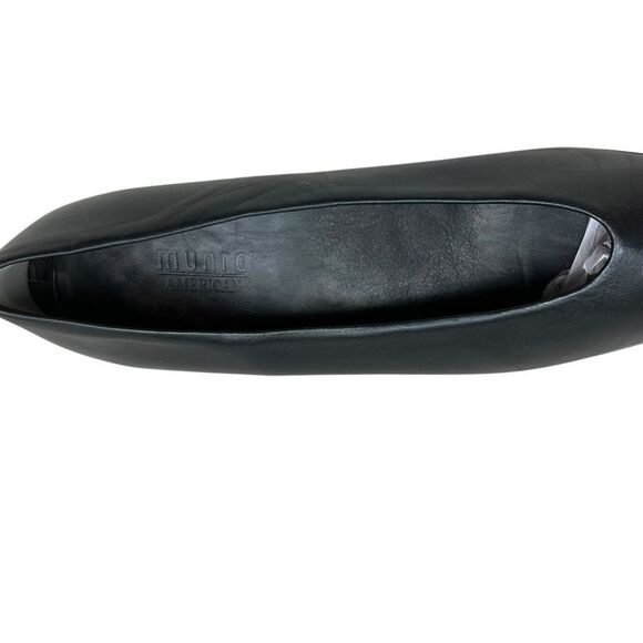 Munro American Womens Pumps Black Leather Low Block Heel Slip On Size 10N - Picture 7 of 9